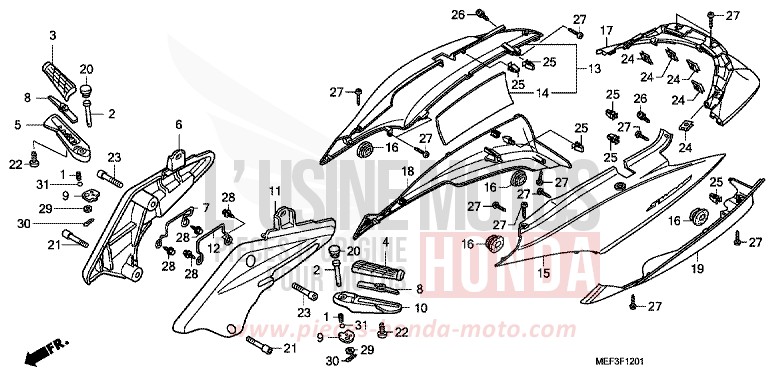 BODY COVER (FJS400D9/FJS400A) for SW-T400 ABS PEARL SUNBEAM WHITE (NHA66) from 2009